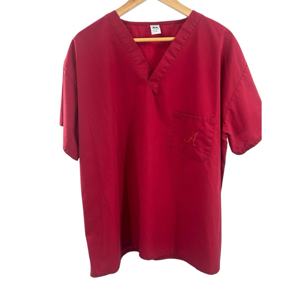 Alabama Crimson Scrub Top XL University of Alabama Red Medical Nurse Unisex
